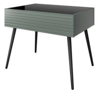 Стол журнальный Брента (лдсп, стекло-черное,  черный, лак белый (Браво-мебель) ) в Краснодаре от производителя 