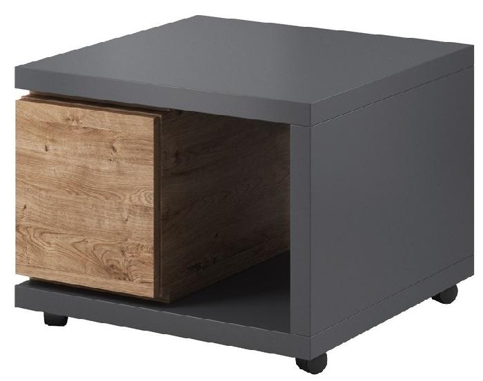 Столик журнальный typ 98 Bota (пластик, лдсп-антрацит,  черный, дуб ribbec (Helvetia) ) Столик журнальный typ 98 Bota (пластик, лдсп-антрацит,  черный, дуб ribbec (Helvetia) )