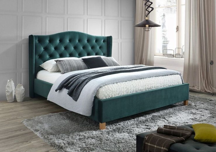 Фото Кровать двуспальная Signal Aspen velvet (СМ 160х200) c ортопедическим основанием от производителя Signal в Краснодаре по цене 71&nbsp;600 ₽