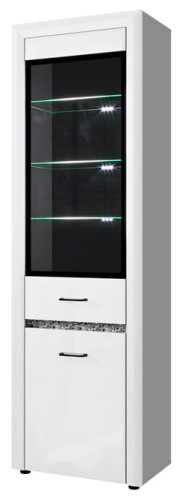Фото Шкаф с витриной 1V1D ВайтБлек (WhitBlack) от производителя Анрэкс в Краснодаре по цене 25 140 ₽