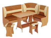 Кухонный уголок «Уют»-3 Люкс (Каркас Ольха. Кожзам Бук-Коричневый)