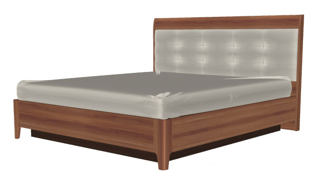 Кровать двуспальная Камелия КР-1074 (СМ 180х200) с подъемным механизмом ( 180х200 , ЛДСП/МДФ , слива валлис комбинированный , с подъемным мех. , с коробом , без матраса (Лером) )