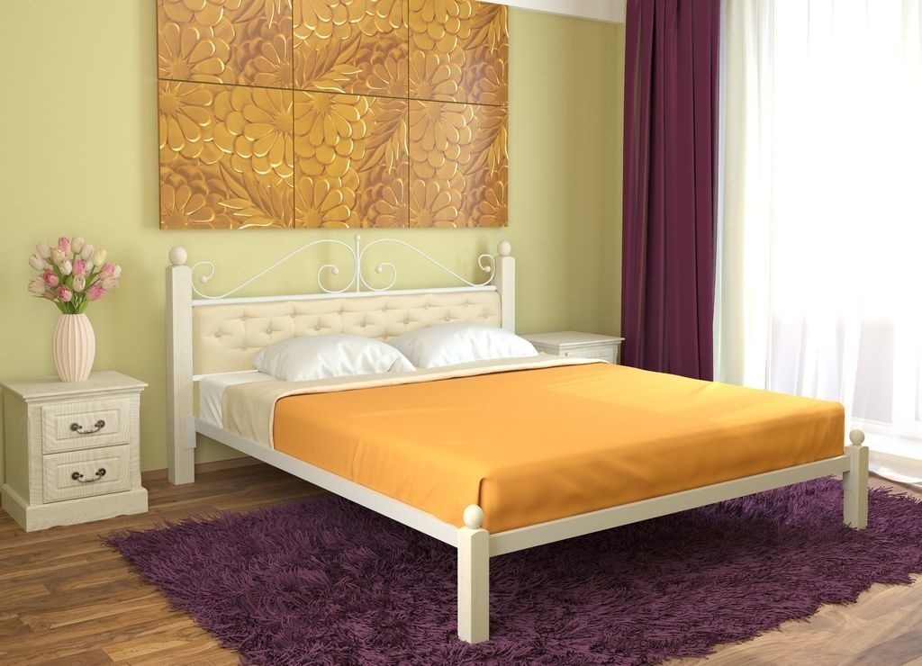 Фото Кровать односпальная Диана Lux мягкая (СМ 120х200) трубка металл от производителя Милсон в Краснодаре по цене 21 550 ₽