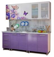 Кухня Люкс Ирис (2,0) (серый, фотопечать-фиолетовый глянец,(БТС)) в Краснодаре от производителя 