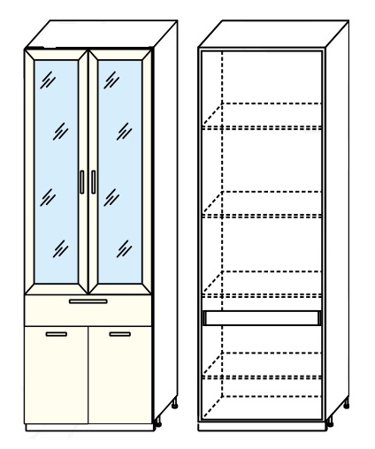 Фото Кухня Диана-4 (ЛДСП) шкаф 800 (ШП-2) от производителя Фант-мебель в Краснодаре по цене 11 530 ₽
