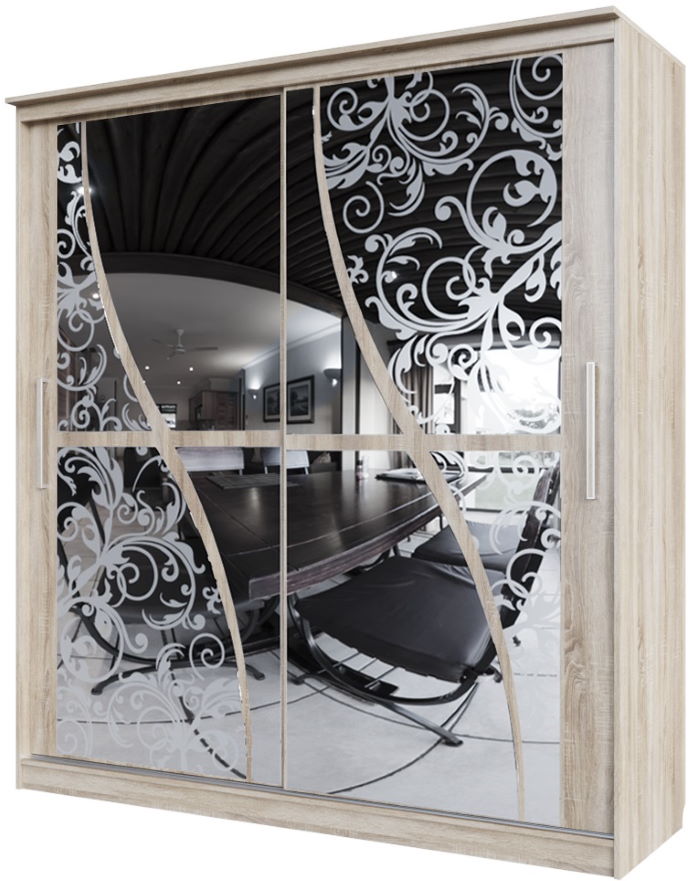 Фото Шкаф-купе №19 Волна (1,5 - 2 двери) от производителя SV-мебель в Краснодаре по цене 33 560 ₽