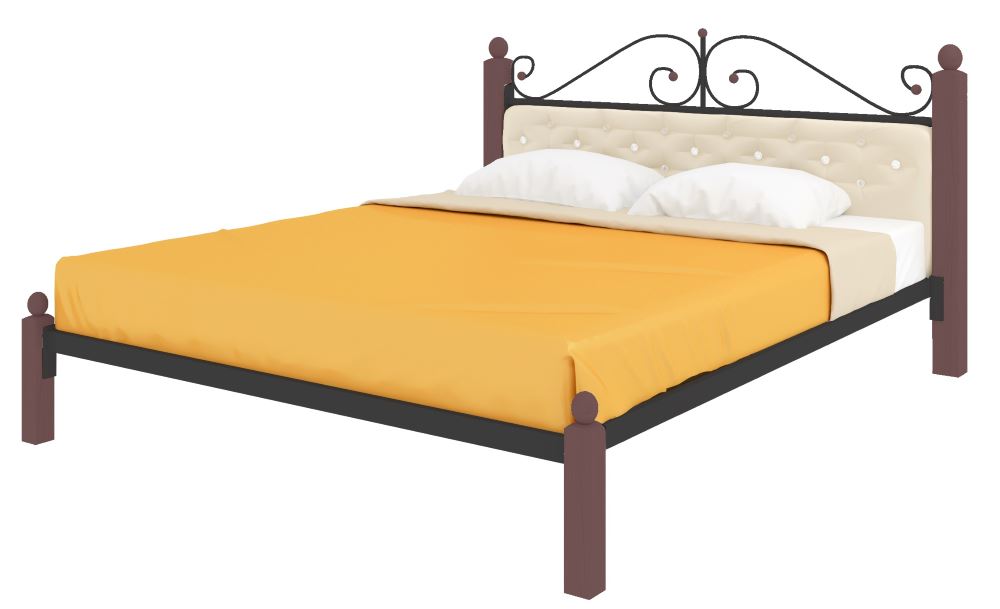 Фото Кровать двуспальная Диана Lux мягкая (СМ 160х200) трубка металл от производителя Милсон в Краснодаре по цене 23 340 ₽