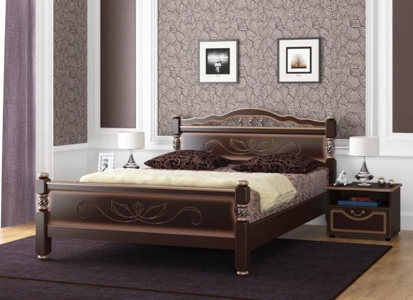 Фото Кровать двуспальная Карина-5 (СМ 160х200) без основания с универсальными царгами от производителя Браво-мебель в Краснодаре по цене 18 470 ₽