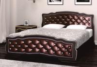 Фото derevyannye-krovati кровать односпальная карина-10 (см 120х200) с элементами экокожи, без основания с универсальными цар производитель Браво-мебель