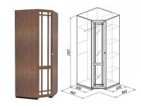 Фото  шкаф шерлок (sherlock)-10 (86) углового (с зеркалом) производитель Глазов