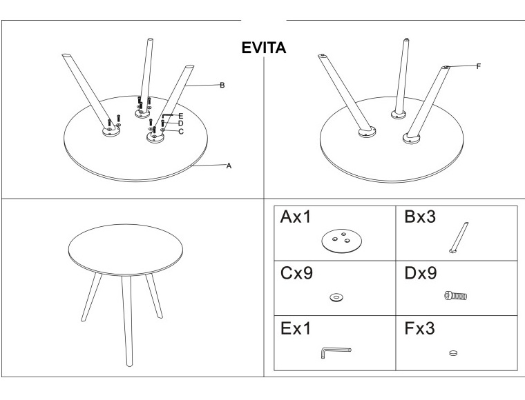 Фото Стол обеденный Signal Evita от производителя Signal в Краснодаре по цене 32 490 ₽
