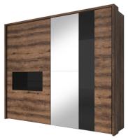 Шкаф-купе-2D typ 19 Indira (2 двери) (Материал дверей:МДФ-стекло-зеркало, цвет дверей:дуб монастери-черное, цвет каркаса:дуб монастери (Helvetia) ) в Краснодаре от производителя 