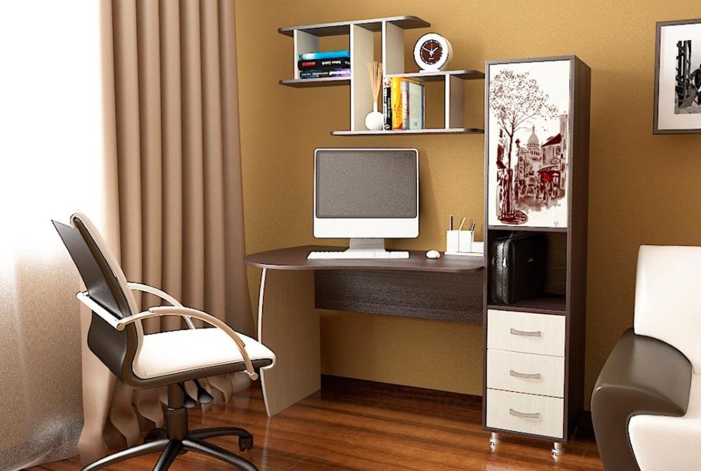 Фото Стол компьютерный Гимназист(М) (с полкой) от производителя ТриЯ в Краснодаре по цене 15 510 ₽