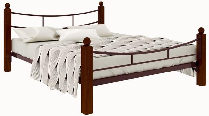 Кровать односпальная София Lux Plus (СМ 120х190) трубка металл ( 120х190 , металл/дерево , медная шагрень , без подъемного мех. , без ящиков , без матраса (Милсон) )