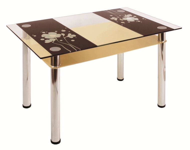 Фото Стол обеденный 3.7 с полкой  от производителя Мебель из стекла в Краснодаре по цене 8 520 ₽