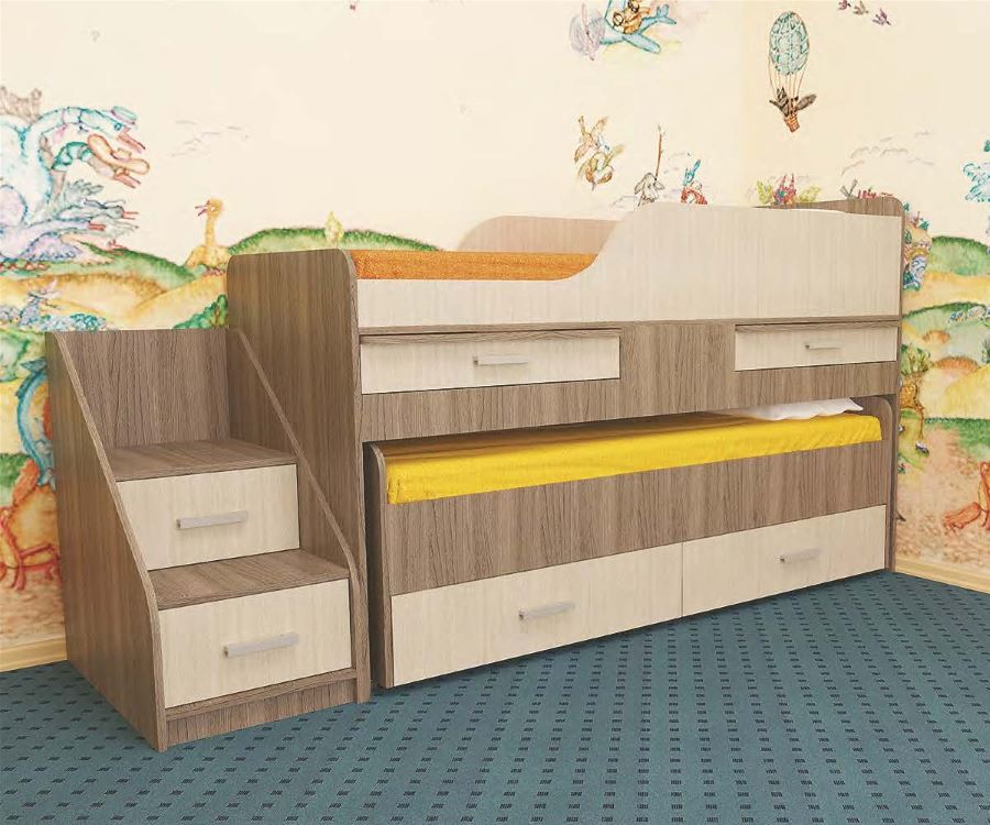 Фото Кровать 2-х ярусная Лесики (СМ 70х180/70х170) от производителя Пирамида в Краснодаре по цене 24&nbsp;220 ₽