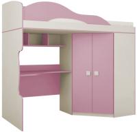 Кровать 2-й этаж + шкаф (фламинго)