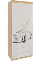 Фото  шкаф комбинированный форсаж двухстворчатый с ящиками мkf-01 производитель Мебельсон