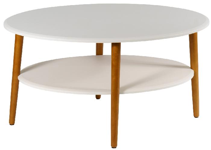 Стол журнальный Эль СЖ-01 (дерево, мдф-белый,  дуб светлый (Калифорния) )