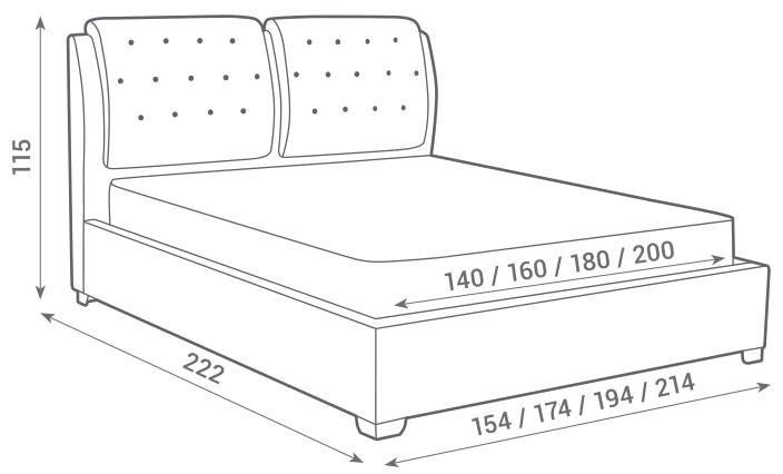Фото Кровать двуспальная Sophia (СМ 180х200) с основанием от производителя Вега в Краснодаре по цене 47 610 ₽