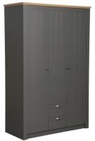 Шкаф трехдверный диамант серый-дуб каньон