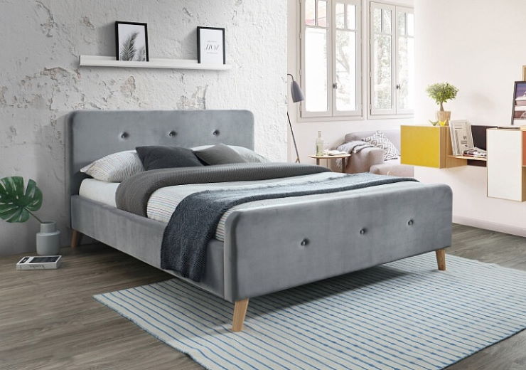 Фото Кровать двуспальная Signal Malmo Velvet (СМ 160х200) c ортопедическим основанием от производителя Signal в Краснодаре по цене 66 980 ₽