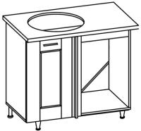 Кухня Селена К-78 стол-мойка угловая 1000 левая (текстиль, карпатская ель,(Глория (Ставрополь Мебель))) в Краснодаре от производителя 