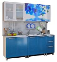 Кухня Люкс Лазурь (2,0) (серый, фотопечать-лазурное небо,(БТС)) в Краснодаре от производителя 