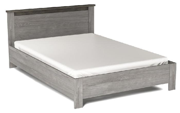 Кровать двуспальная Денвер (СМ 140х200) без основания ( 140х200 , ЛДСП , риббек серый-камень темный , без подъемного мех. , без ящиков , без матраса (СБК) ) Кровать двуспальная Денвер (СМ 140х200) без основания ( 140х200 , ЛДСП , риббек серый-камень темный , без подъемного мех. , без ящиков , без матраса (СБК) )