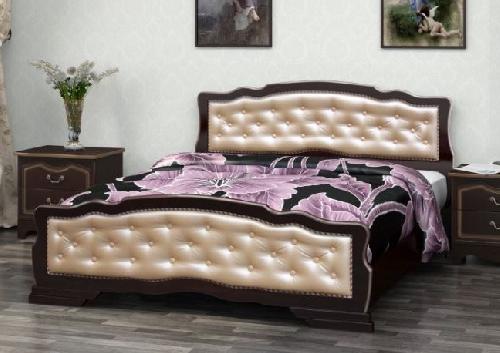 Кровать двуспальная Карина-10 (СМ 140х200) с элементами светлой экокожи, без основания с универсальн в интернет магазине Планета Комфорта Фото derevyannye-krovati кровать двуспальная карина-10 (см 140х200) с элементами светлой экокожи, без основания с универсальн производитель Браво-мебель