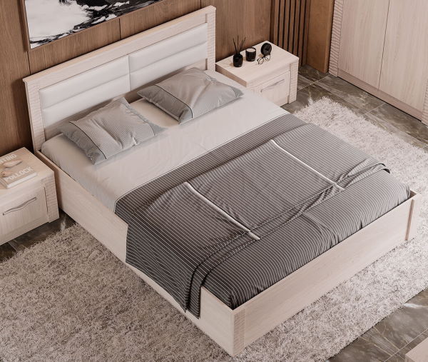 Фото Кровать двуспальная Монако КР-16 (СМ 160х200) с основанием (Мебелони) от производителя Мебелони в Краснодаре по цене 11 850 ₽