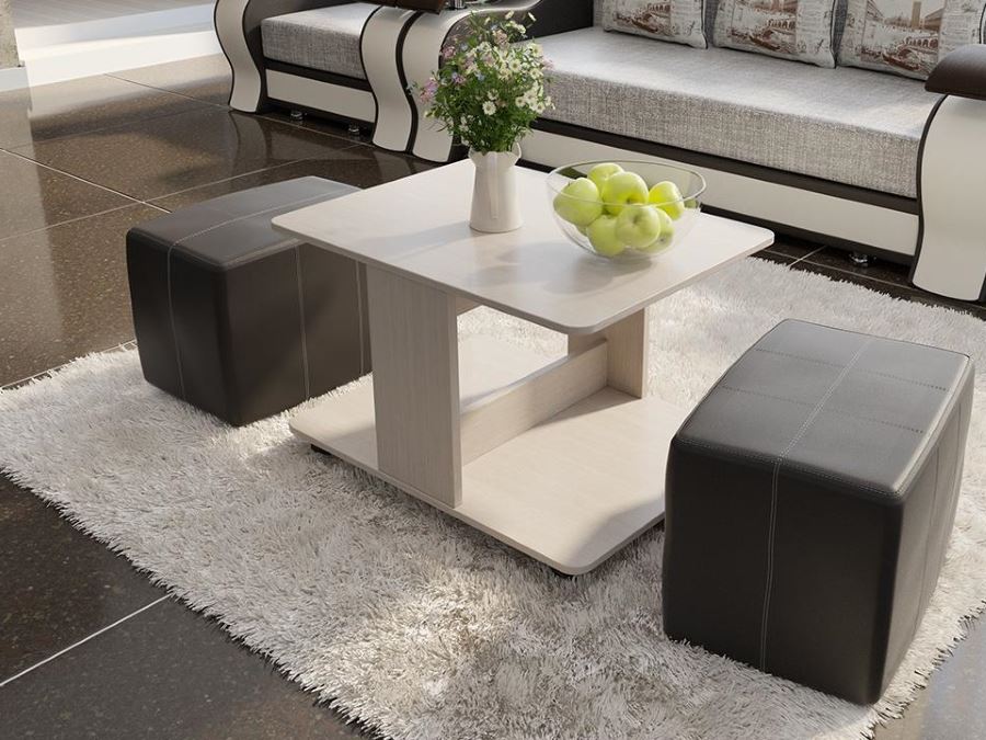 Фото Стол журнальный Капри с пуфиками от производителя ТриЯ в Краснодаре по цене 9&nbsp;160 ₽