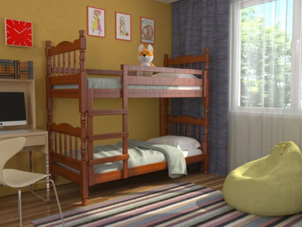 Фото Кровать 2-х ярусная Соня (СМ 80х189) с односторонними матрасами и выдвижными ящиками от производителя Браво-мебель в Краснодаре по цене 46&nbsp;380 ₽