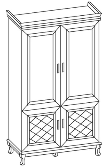 Фото Шкаф Ванесса (129) двухдверный от производителя Ставрополь Мебель в Краснодаре по цене 21 770 ₽